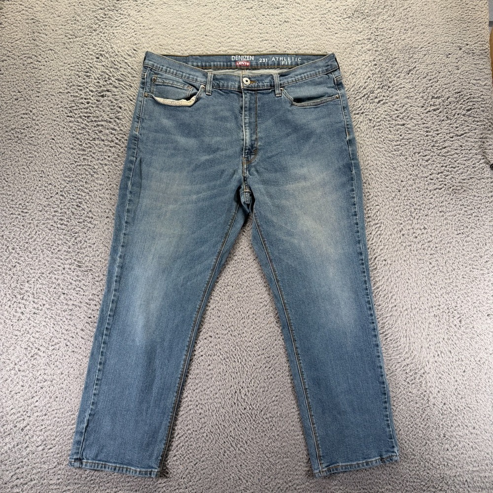 Denizen by Levi's 231 Jeans Mens 37x28 Blue Cotton Denim Straight Athletic Faded